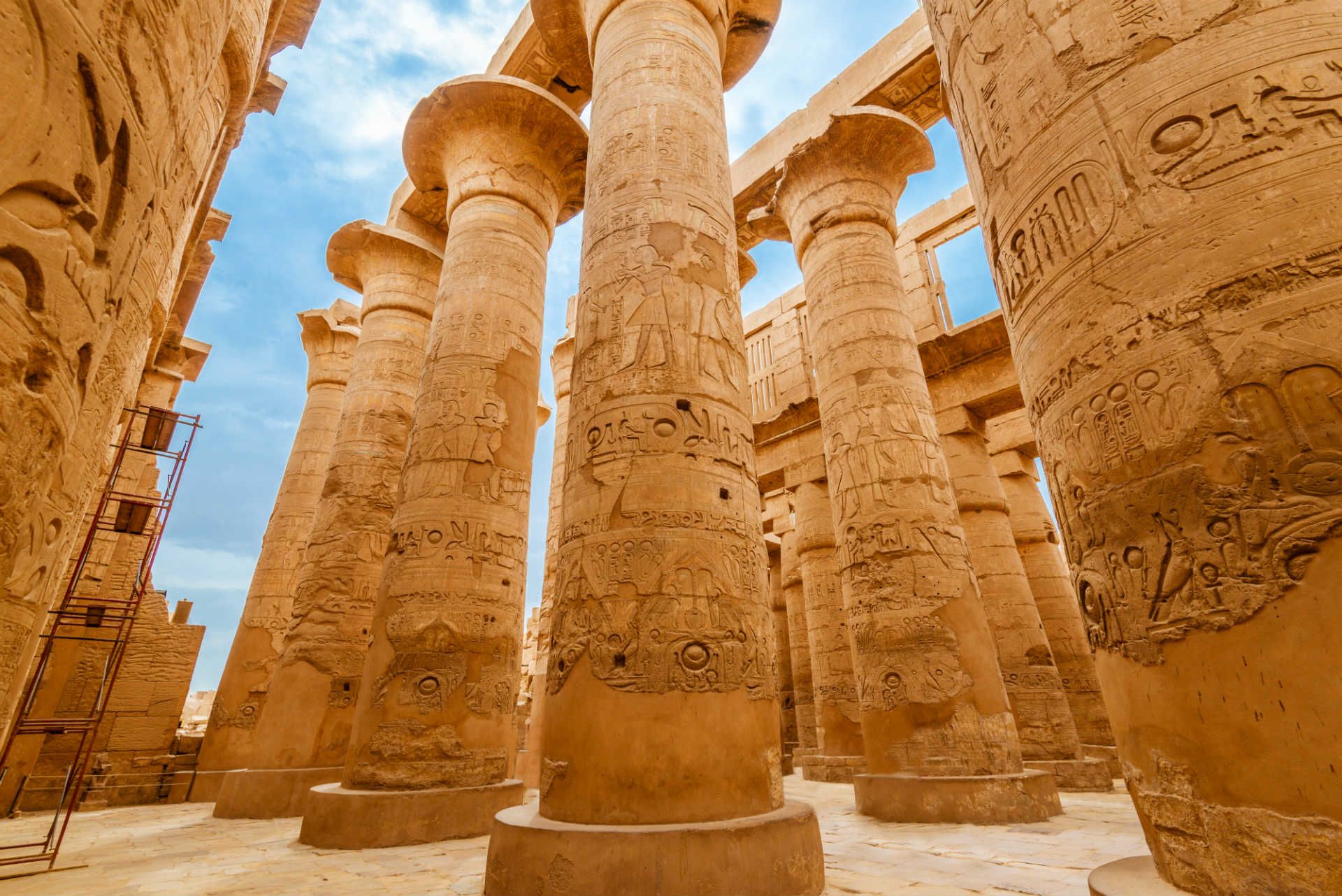 The serene Sacred Lake of Karnak Temple, reflecting ancient rituals 