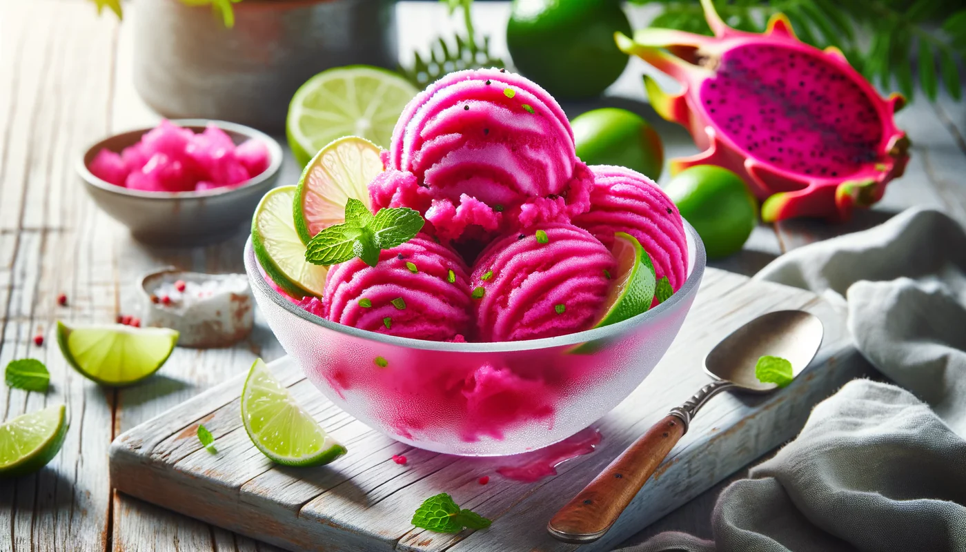 Ingredients for Dragonfruit Basil Sorbet