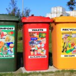 Recycling bin containing sorted recyclable materials, symbolizing sustainable practices