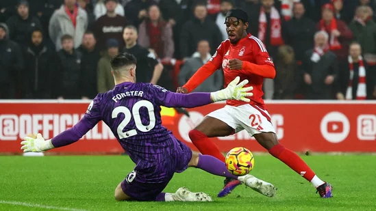 EPL stadium packed with fans during a thrilling match