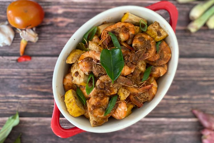 Tumis Oyong Udang Jamur